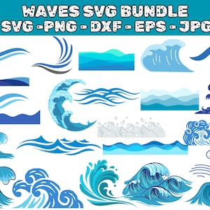 Ocean Waves SVG Bundle: Nautical Cut Files (Digital Download)