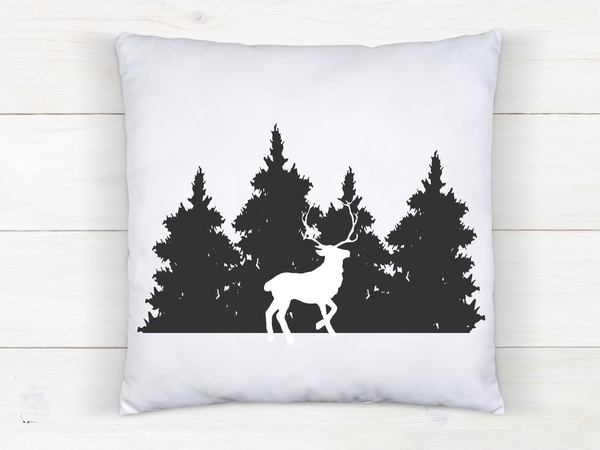 Woodland Forest Scene SVG: Pine Trees, Mountains, Landscape (digital ...
