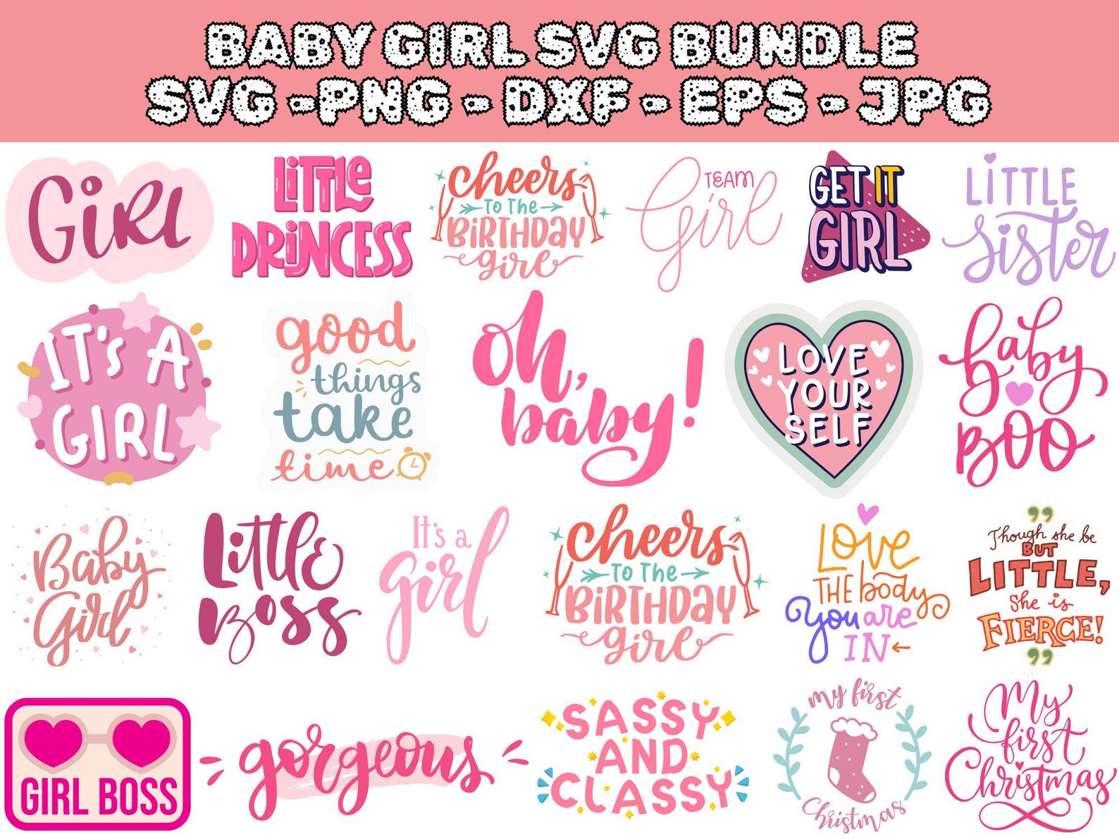 Baby Girl SVG Bundle, Onesie Designs (digital Download) - Etsy