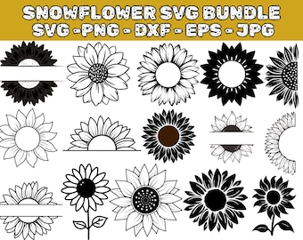 Sunflower SVG Cut File: Cricut, Silhouette, Vector, PNG, JPG (Digital Download)