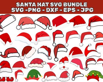 Santa Hat SVG Bundle: Christmas Cut Files (Digital Download)