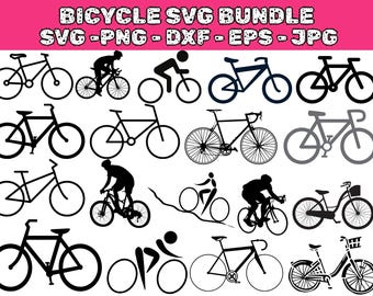 Fahrrad SVG Bundle: Fahrrad Clipart, Cut Files für Cricut (Digitaler Download