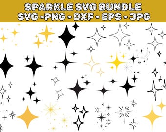 Sparkle Star SVG Bundle: Twinkle Clipart, Cut Files (Digital Download)