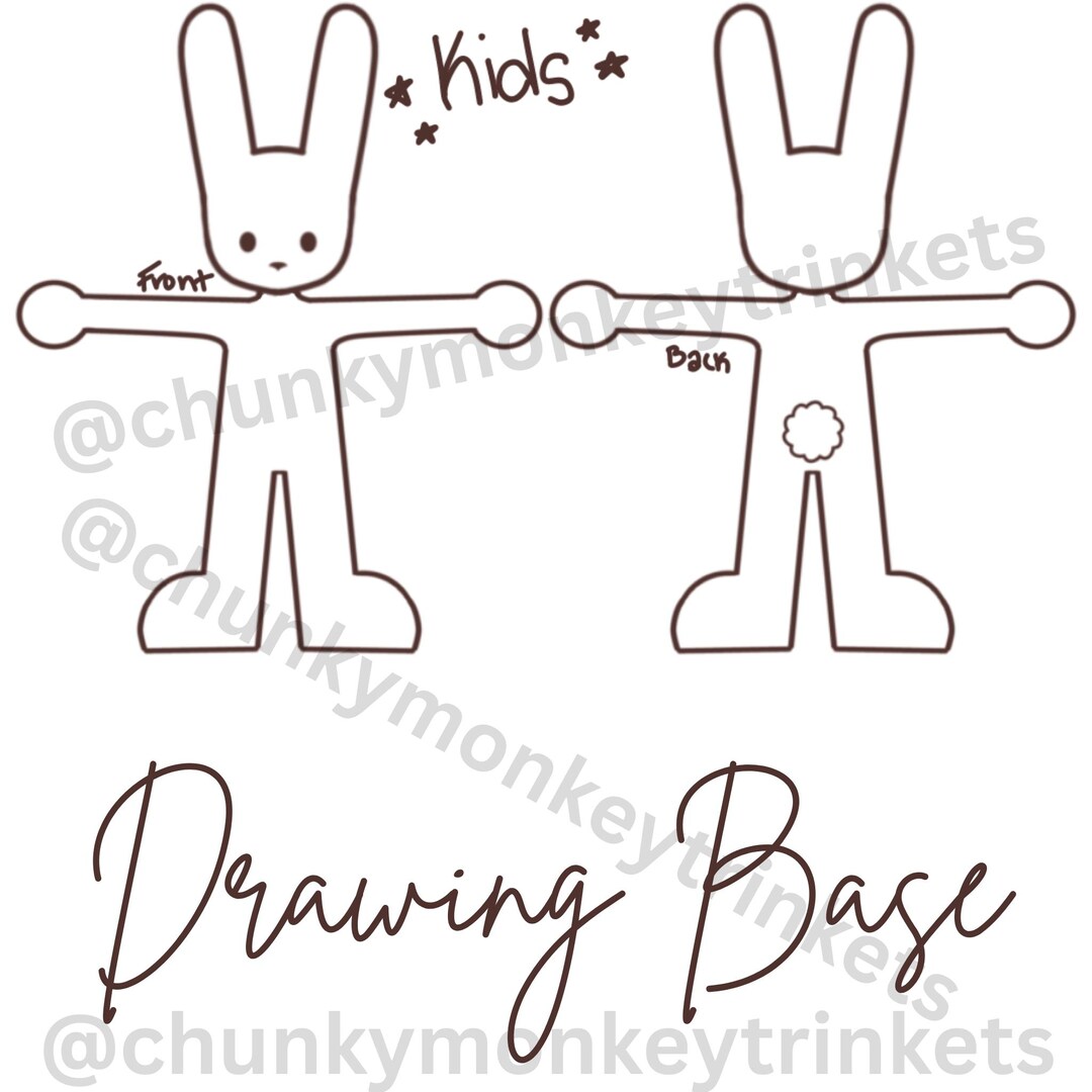 Anime Rabbit Base Bunny Character Drawing Base for Artists (digital Download) - Etsy