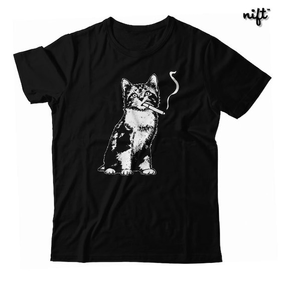 Smoking Kitty Cat UNISEX T-shirt - Etsy