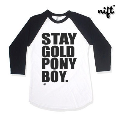 Stay Gold Ponyboy Raglan Baseball Tee Shirt Stay Gold Ponyboy Raglan Baseball Tee Shirt