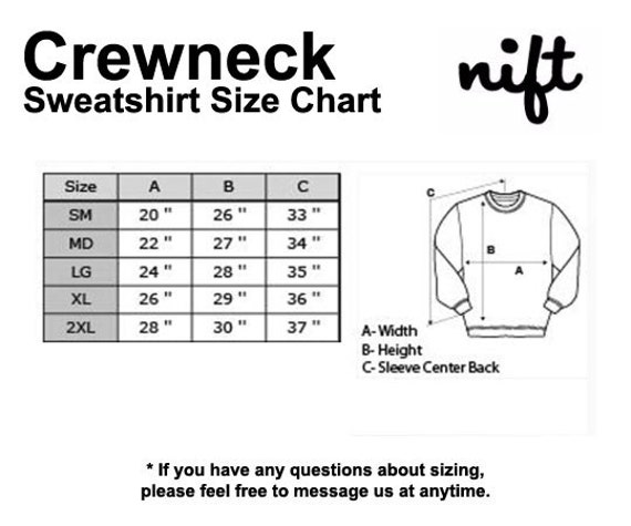 Custom Ink Size Chart Crewneck