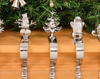 Weihnachtsstrumpfhalter, Mantel-Strumpfhalter, Strumpf-Aufhänger-Haken, Strumpf-Aufhänger-Haken, Schneemann-Elchweihnachtsdekor, Weihnachtsgeschenk