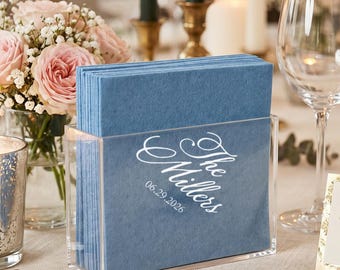 Personalized Wedding Napkins, Custom Wedding Cocktail Napkins for Engagement, Wedding Decor