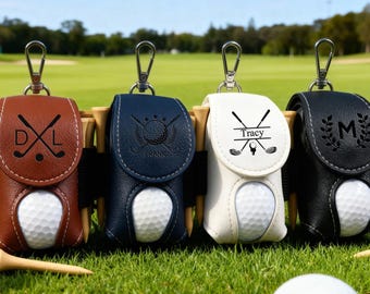Benutzerdefinierte Golf Tees Halter, personalisierte Leder Golfballtasche, Weihnachtsgeschenke, Geschenk für ihn, Golfball Beutel, Mini Golf Reisetasche, Trauzeugen Geschenke