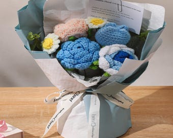 Hand-Crocheted Rose Bouquet, Yarn Flowers, Lasting Bloom Gift, Home Decor