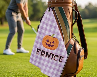 Halloween Waffle Weave Golf Towel, Funny Halloween Golf Towels, Gift for Golfs Lovers