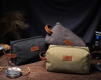 Personalisierter Kulturbeutel, Kulturbeutel für Jubiläen, Canvas Herren Kulturtasche, Herren Kulturtasche, Weihnachtsgeschenke, Geschenk für Ihn, Trauzeugen Geschenke