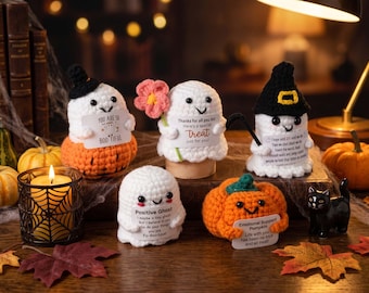 Halloween Crochet Dolls, Handmade Emotional Support Doll, Positive Home Decor