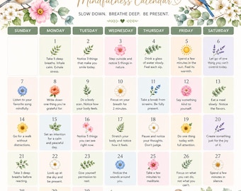 June Mindfulness Calender