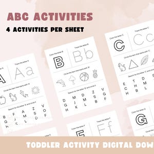 ABC Toddler Worksheets: Letter Tracing & Fine Motor Skills (PDF Printable Activities)