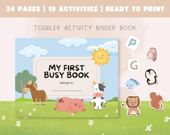 Preschool Busy Book: 19 Toddler Learning Activities for Homeschool, Day Care, Preschool at Home, Kids and Toddler Activities