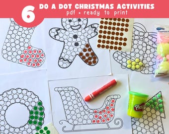 Printable Holiday Christmas Do-a-Dot Activity Pages | Fine Motor Preschool Worksheets | Toddler & Homeschool | Instant Download