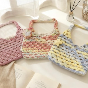 Handmade Crochet Hobo Bag with Metallic Sparkle Yarn, Vintage Purse