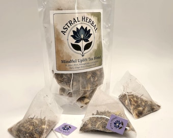 Mindful Uplift Adaptogen Rich Herbal Tea Bags - Ashwagandha, St. John's Wort, Tulsi & More