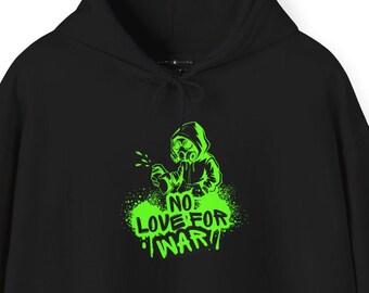 No Love for War  - Black Unisex Heavy Blend™ Hooded Sweatshirt Hoodie