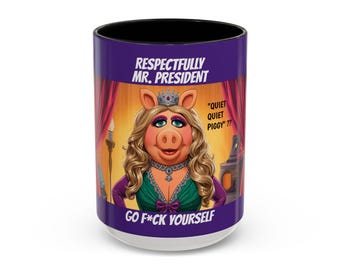 Quiet Quiet Piggy - PP Glossy Ceramic Mug by Protest Tee - 15oz