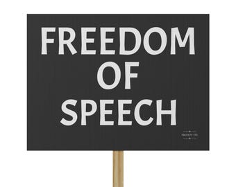 Placa de protesto pela liberdade de expressão: decoração de jardim político de 18x24"