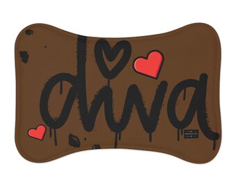 Brown Diva Bone-Shaped Pet Feeding Mat – Dog & Cat Meal Mat