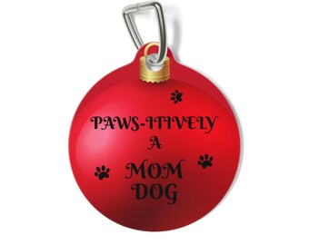 Médaille d'ornement des Fêtes pour maman et chien - Rouge Accessoires pour animaux de compagnie