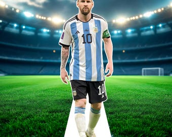 Soccer - Celebrity cutout, Star Cutout, Fan Cutout, Life size cutout, Custom Cutout, Waterproof, corrugated Plastic - Messi - Coroplast