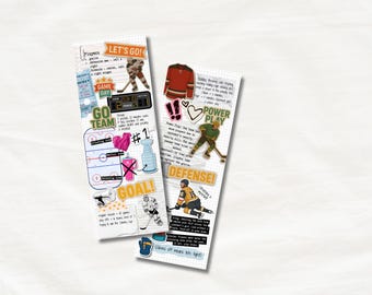 Marcador de reglas de hockey sobre hielo / Marcadores de libros / Marcadores temáticos / Amante de los libros / Ideas de regalo para amantes de los libros