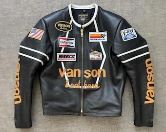 VTG Vanson Leathers Motorcycle Racer Jacket - Size S - Etsy