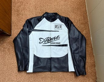 ブラックAime Leon Doreの新しいスタイルのレザーカフェレーサー