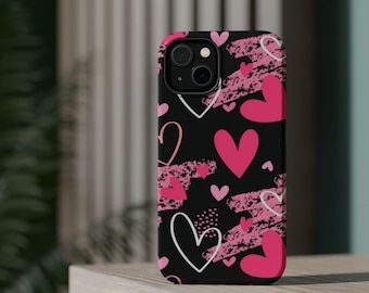 Pink Heart Pattern iPhone Case | Pink Christmas Gift, Pink Decor, Pink Accessory, Trending Phone Case, Best Seller