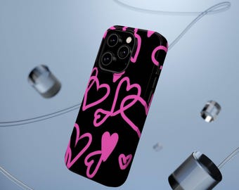 Pink Doodle Hearts Phone Case | Pink Christmas Wallpaper, Pink Ornaments, Pink iPad, Black Friday Phone Deals, i phone pocket