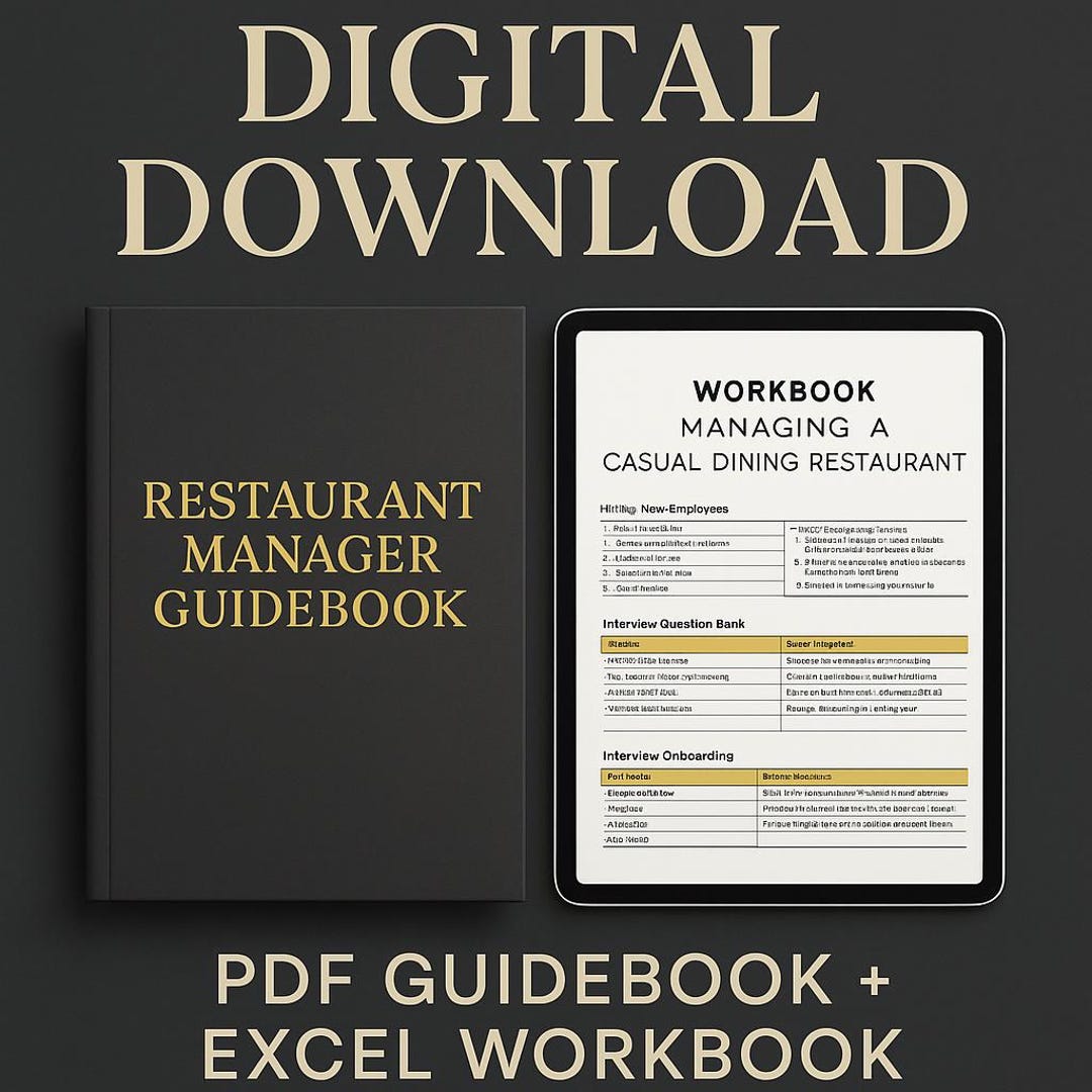 Restaurant Manager Guidebook & Toolkit (digital Download – PDF and ...