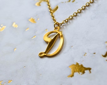 Vintage D Necklace - Monogram Necklace - Letter D - Vintage Initial Charm - Monogram Jewelry - Initial Jewelry - Letter Necklace