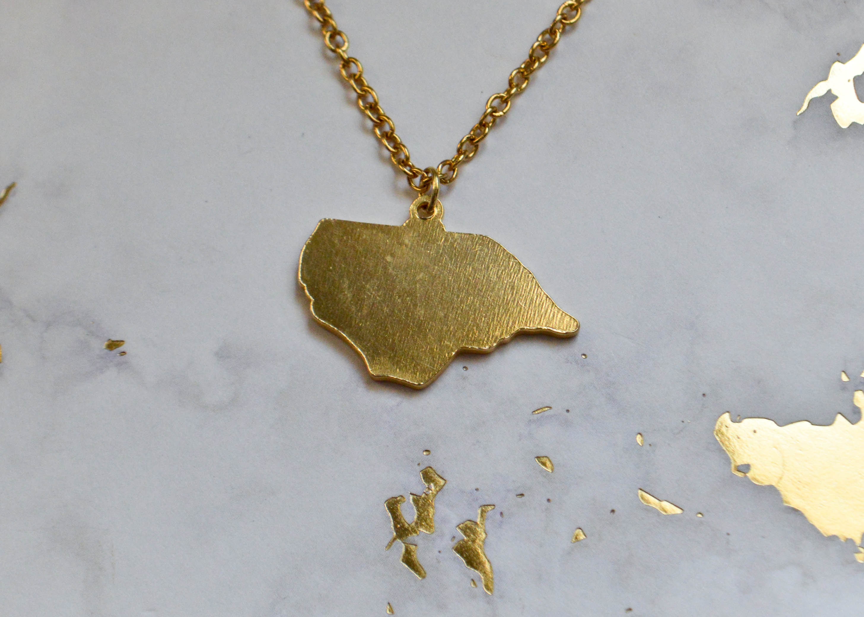 Vintage North Carolina Necklace State Charm Necklace North Etsy