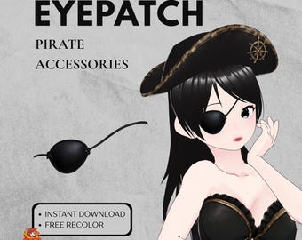 VRoid Asset Pirate Eyepatch | Classic Leather VTuber Fashion Accessory (Digital Download)