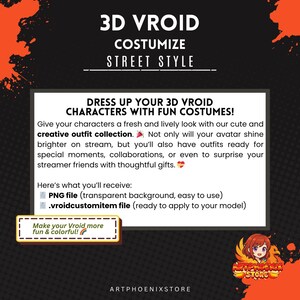 5 Street jacket Outfit | Gothic VRoid Pack | Urban Dark Fashion for VTuber image 7
