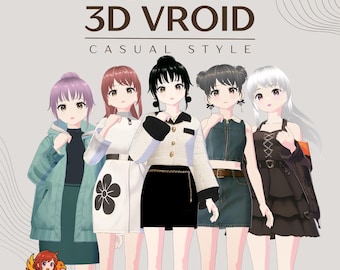 VRoid Gothic Edgy Outfit Pack | Casual 3D VTuber Fashion