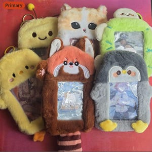Plush Photocard holders, kpop lomo card, photo card stand, kpop photo card holder, Boy band merch, anime card holder, bag charm, animal