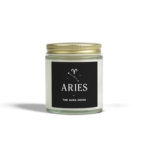 Aries Scented Candle | Coconut Apricot Wax | Zodiac Gift | Home Decor | Meditation | Astrology | Relaxing