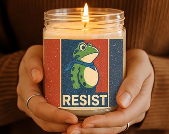 Bougie politique Resist Portland Frog Bougie de soja plus forte ensemble, idée cadeau fierté infirmière