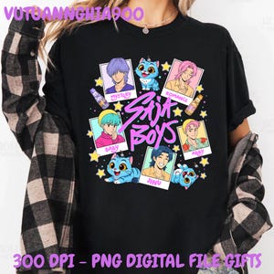 Saja Boys Boy Band Digital Download, Kpop Demon Inspired Movie PNG FIle, Bootleg Retro Movie Clipart, Demon Hunters Merch