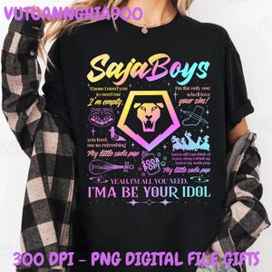 Saja Boys Boy Band Digital Download, Kpop Demon Inspired Movie PNG FIle, Bootleg Retro Movie Clipart, Demon Hunters Merch
