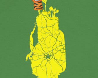 AUGUSTA: Tiger Golf Headcover T-Shirt - Premium Soft Bella Canvas Graphic Tee, Gift for Golf Lovers, Golf Shirt for Men & Women, Golf Tee