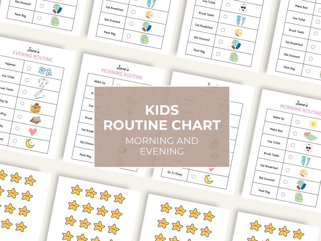 Morning and Evening Routine Chart for Kids Printable | Back to School ...