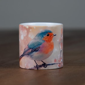 Christmas Robin mug - magical Winter Wonderland cute Robin coffee mug small dishwasher safe