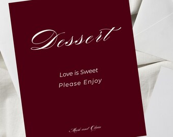 Letrero imprimible para barra de postres de boda, letrero "El amor es dulce", letrero para mesa de postres de boda, letrero de dulces, estación de postres para recepción